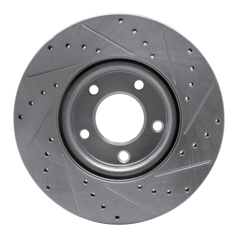 Mazda 3 Brake Rotor (1) - Front Left - R1 Concepts - Drilled & Slotted - Silver - `04-`15